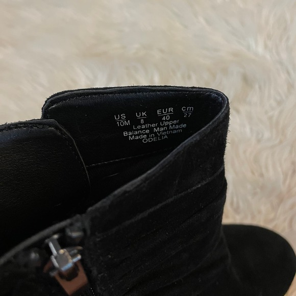 Franco Sarto Odelia Black Draped Suede Ankle Boots Booties Women's Size 10 - Picture 5 of 8